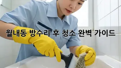 월내동 방수리 후 청소🧹✨ 완벽 가이드!
